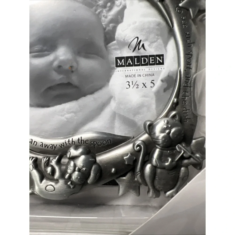 The Cow Jumped Over The Moon Pewter Frame Photo Size 3.5